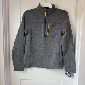 The North Face Boys' 1/2 Zip Fleece Pullover Gray Yellow Large